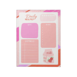 Cute Pastel Rosa Daily Shopping List Anteckningsblock