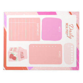 Cute Pastel Rosa Daily Shopping List Anteckningsblock