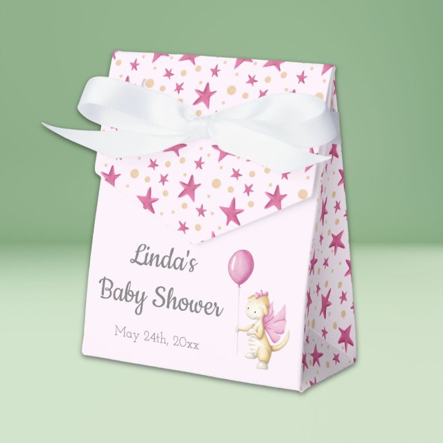 Cute Pastel Rosa Dragon Baby Shower Presentaskar (Skapare uppladdad)