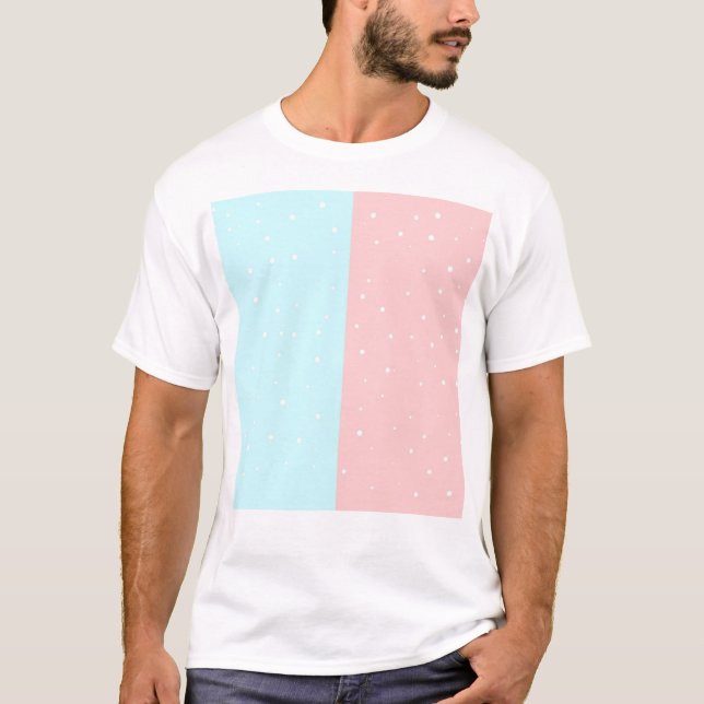 Cute Pastel Rosa och Blue T Shirt (Framsida)
