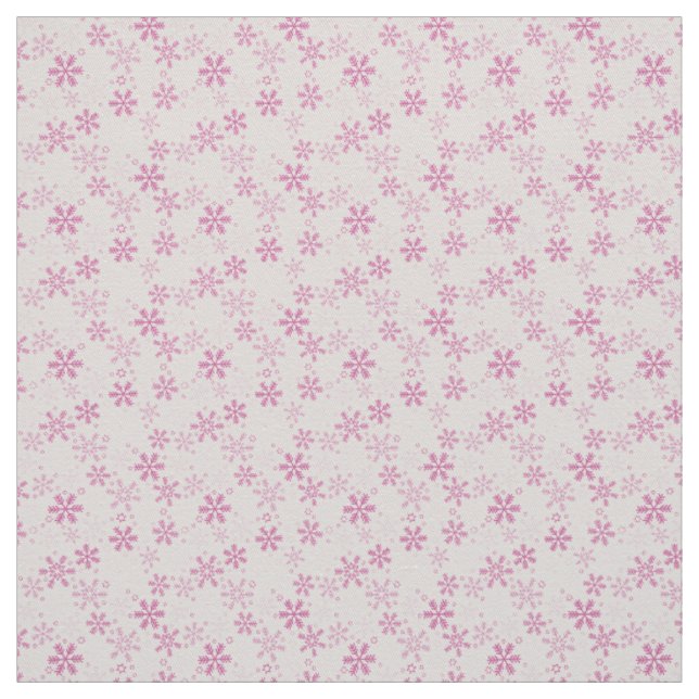 Cute Pastel Rosa Winter Snowflake-jul Tyg (Provkarta)