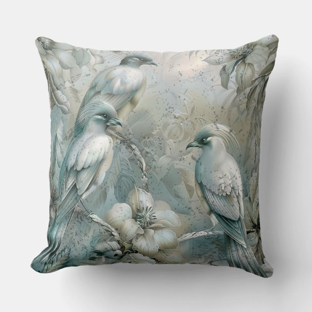 Cute Pastel Safari Vild Whimsials Animals Birds Kudde (Framsida)