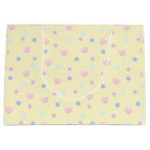 Cute Pastel Seashells and Pearls in Gult Chiffon