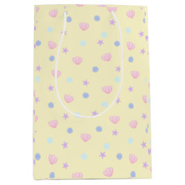 Cute Pastel Seashells and Pearls in Lemon Chiffon