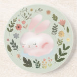 Cute Pastel Spring Bunny Floral Wreath Nursery Art Underlägg<br><div class="desc">Bring a touch of sweet, whimsical nature to your space with this adorable spring bunny design. The artwork features a soft, pastel pink sleeping rabbit surrounded by a beautiful botanical wreath of blooming spring flowers and leaves. This charming watercolor-style illustration is perfect for customizing Easter gifts, baby shower invitations, nursery...</div>