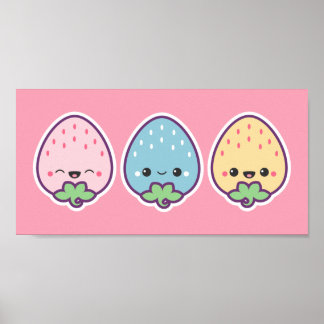 Cute Pastel Strawbär Poster