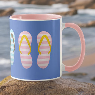 Cute Pastel Stripe Flinflip flops på Blue Mugg