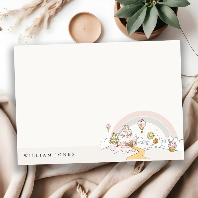 Cute Pastel Sweet Time Candy Land Barns födelsedag Anteckningskort (Skapare uppladdad)