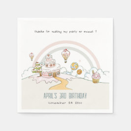 Cute Pastel Sweet Time Candy Land Barns födelsedag Pappersservett
