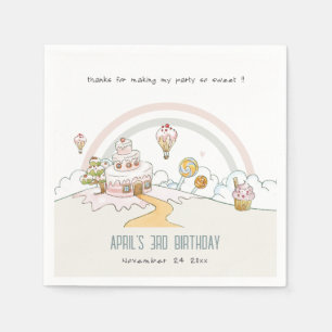 Cute Pastel Sweet Time Candy Land Barns födelsedag Pappersservett