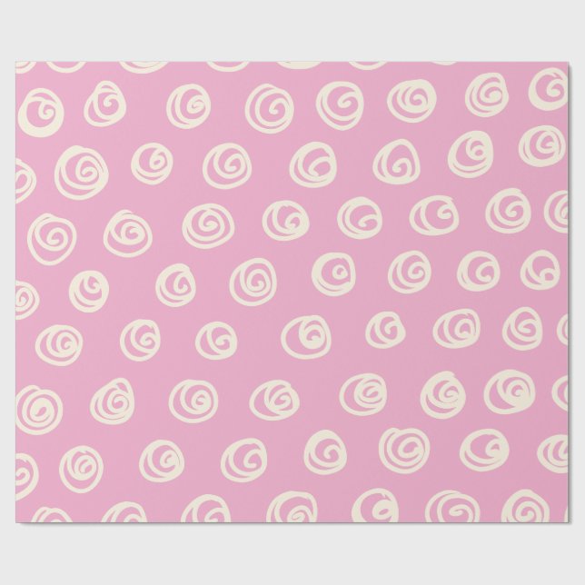 Cute Pastel Swirls - Mönster Skriv ut Wrappi Abstr Presentpapper (Platt)