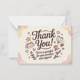 Cute Pastel Thank You Card  Anteckningskort