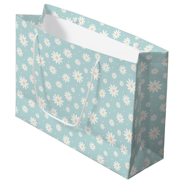 Cute Pastel Turcos Flower Gift Bag (Framsidan Vinklad)