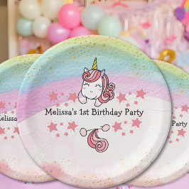 Cute Pastel Unicorn & Rainbow Birthday Party