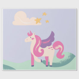 Cute Pastel Unicorn Wrapping Paper – Kids Birthday Presentpapper