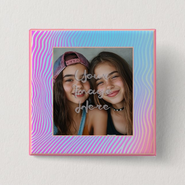 Cute Pastel Vaporwave Rand Photo Gräns Knapp (Framsida)