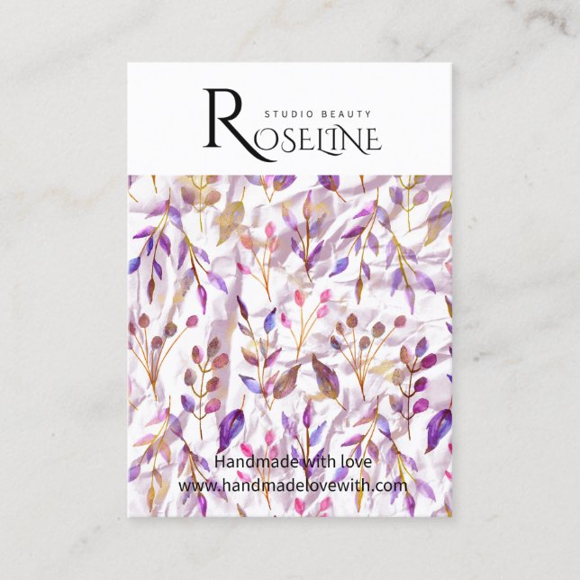 Cute Pastel Vår Lila Flower Earring Visning Visitkort (Framsida)