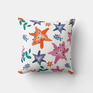 Cute Pastel Vatten Färg Flowers Kudde