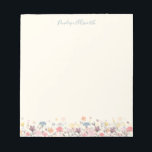 Cute Pastel Watercolor Flowers Personlig Namn Anteckningsblock<br><div class="desc">Snyggt anteckningsblock utan fodrad färg med en vacker vattenfärgmålning av känsliga blommigtar i söt pastel färg,  personlig med ditt namn. Underbar presentidé!</div>