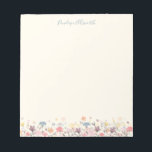 Cute Pastel Watercolor Flowers Personlig Namn Anteckningsblock<br><div class="desc">Snyggt anteckningsblock utan fodrad färg med en vacker vattenfärgmålning av känsliga blommigtar i söt pastel färg,  personlig med ditt namn. Underbar presentidé!</div>