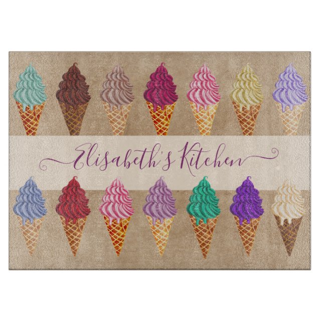 Cute Pastel Watercolor Ice Cream Funny Anpassat na (Framsidan)