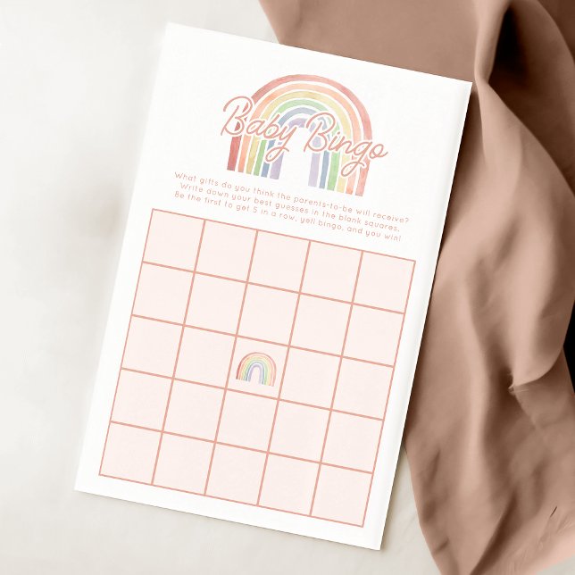 Cute Pastel Watercolor Rainbow Baby Bingo Game (Skapare uppladdad)