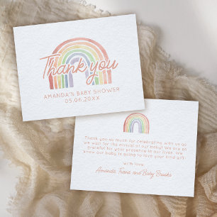 Cute Pastel Watercolor Rainbow Baby Shower Flat Tack Kort