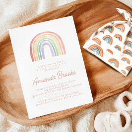 Cute Pastel Watercolor Rainbow Baby Shower Inbjudningar