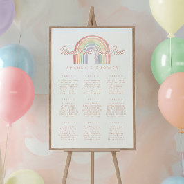 Cute Pastel Watercolor Rainbow Shower Sittar Poster