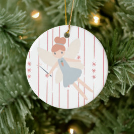 Cute Pastel Whimsical Harvest Fairy Julgransprydnad Keramik