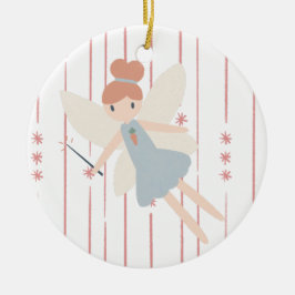 Cute Pastel Whimsical Harvest Fairy Julgransprydnad Keramik