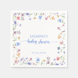Cute Pastel Wildflower Garden Baby Shower Pappersservett