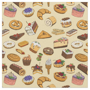 Cute Pastries Mönster Tyg