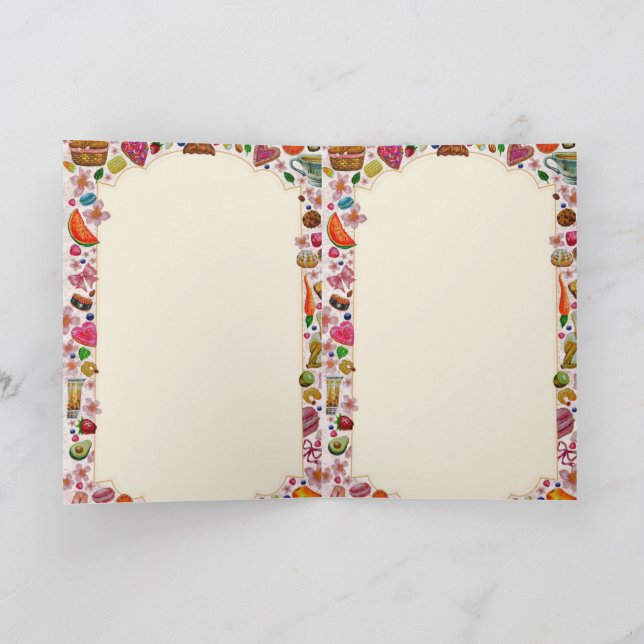 Cute Pastry Confections Sweets Kort (Inuti)