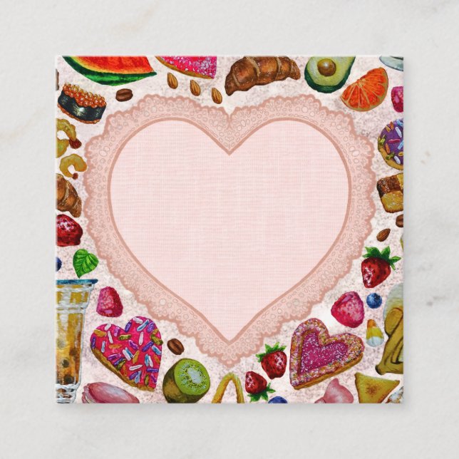 Cute Pastry Confections Sweets Tilläggskort (Framsida)
