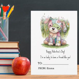 Cute Patch Hund Doll, Kids School, Alla hjärtans d Julkort