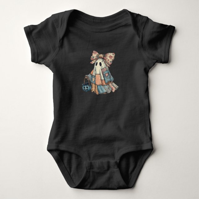 Cute Patchwork Ghost T Shirt (Framsida)