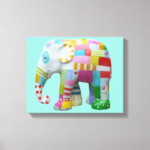 Cute patchwork leksak elefant children retro whims canvastryck