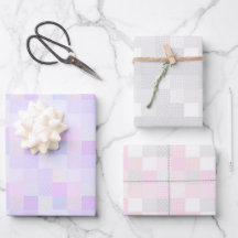 Cute Patchwork Pastel Rosa, Lilac och Grått
