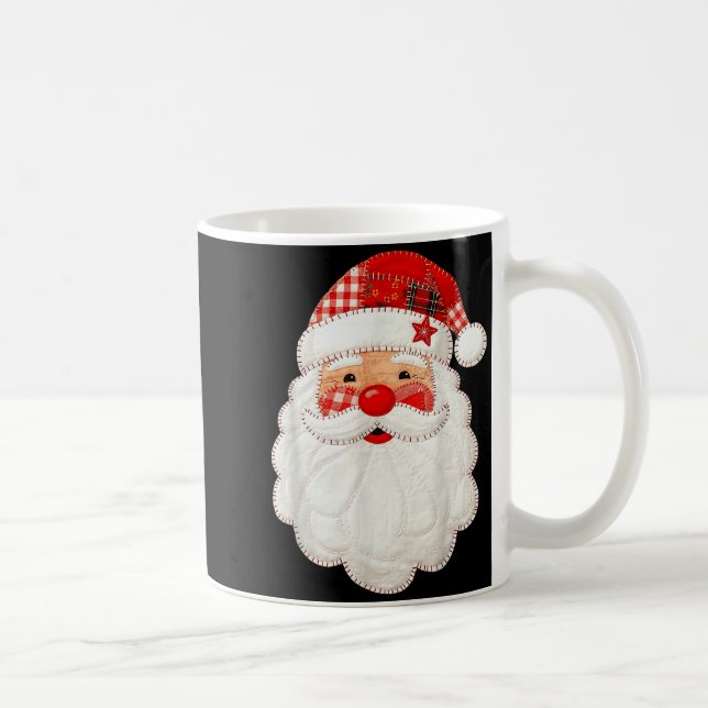 Cute Patchwork Santa Claus Christmas Xmas Men Wome Kaffemugg (Höger)