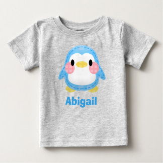 Cute Patchwork Style Penguin Art Personalised T Shirt