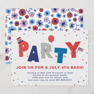 Cute Patriotic, 4:e partsinbjudan i juli Inbjudningar