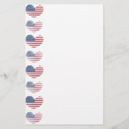 Cute Patriotic American Flagga Brevpapper
