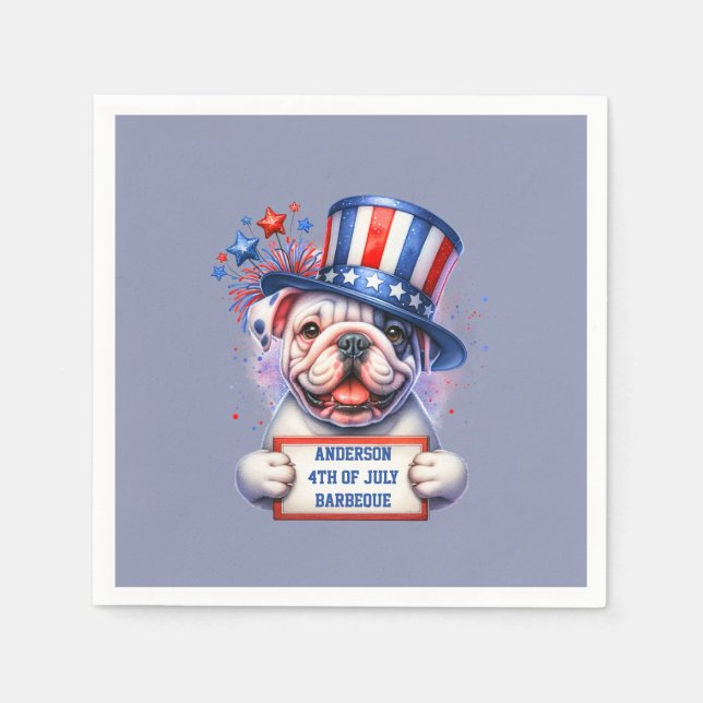 Cute Patriotic BBQ Party Pappersservett (Framsidan)