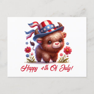 Cute Patriotic Buffalo Forth från juli Vykort