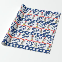 Cute Patriotic Eaglet Lycklig 4 juli Presentpapper