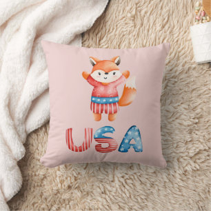 Cute Patriotic Fox Kudde
