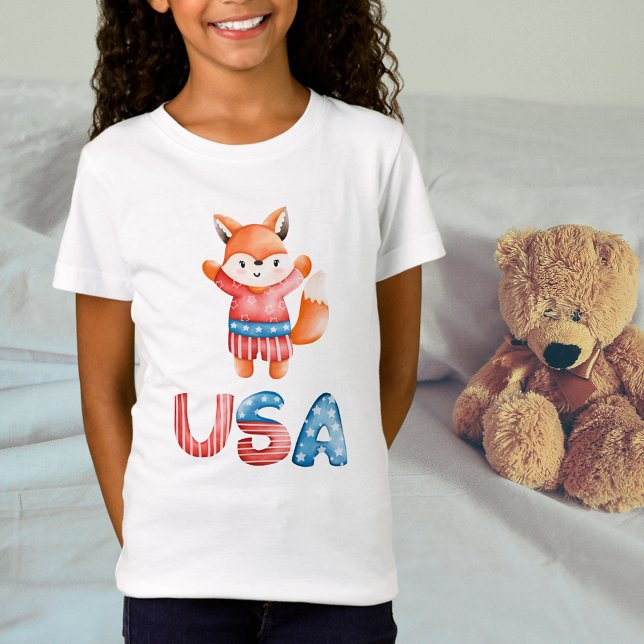 Cute Patriotic Fox T Shirt (Skapare uppladdad)