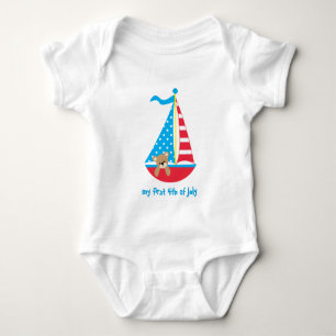 Cute Patriotic Nalle Kids 4:e juli T-shirt