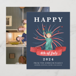 Cute Patriotic Red White och Blue 4 juli Helg Vykort